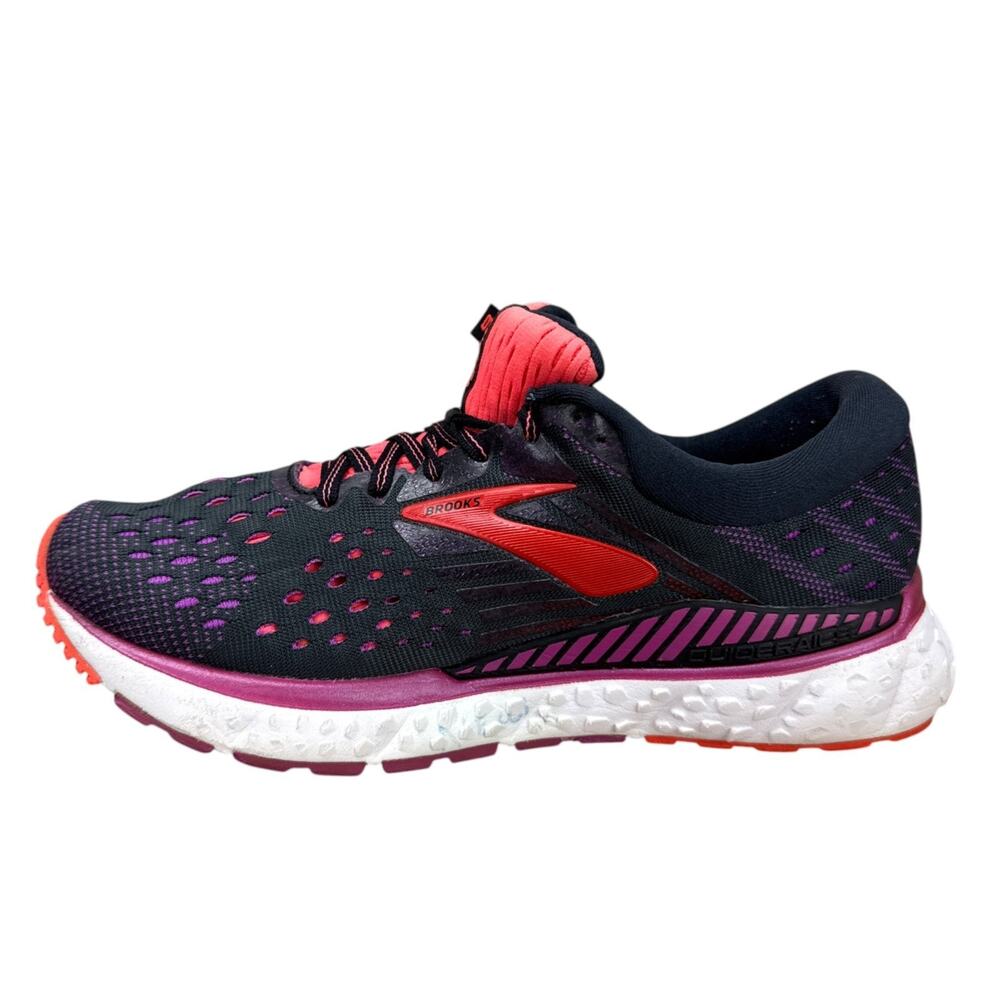 Brooks Transcend 6 Running Shoes Womens 8 Black Purple Coral Athletic Sneakers - Picture 3 of 13